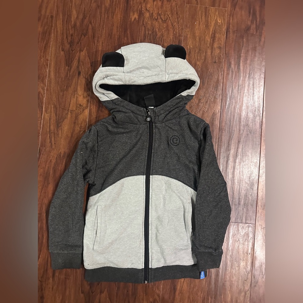 Kids cubcoat Gray and Black Panda Hoodie